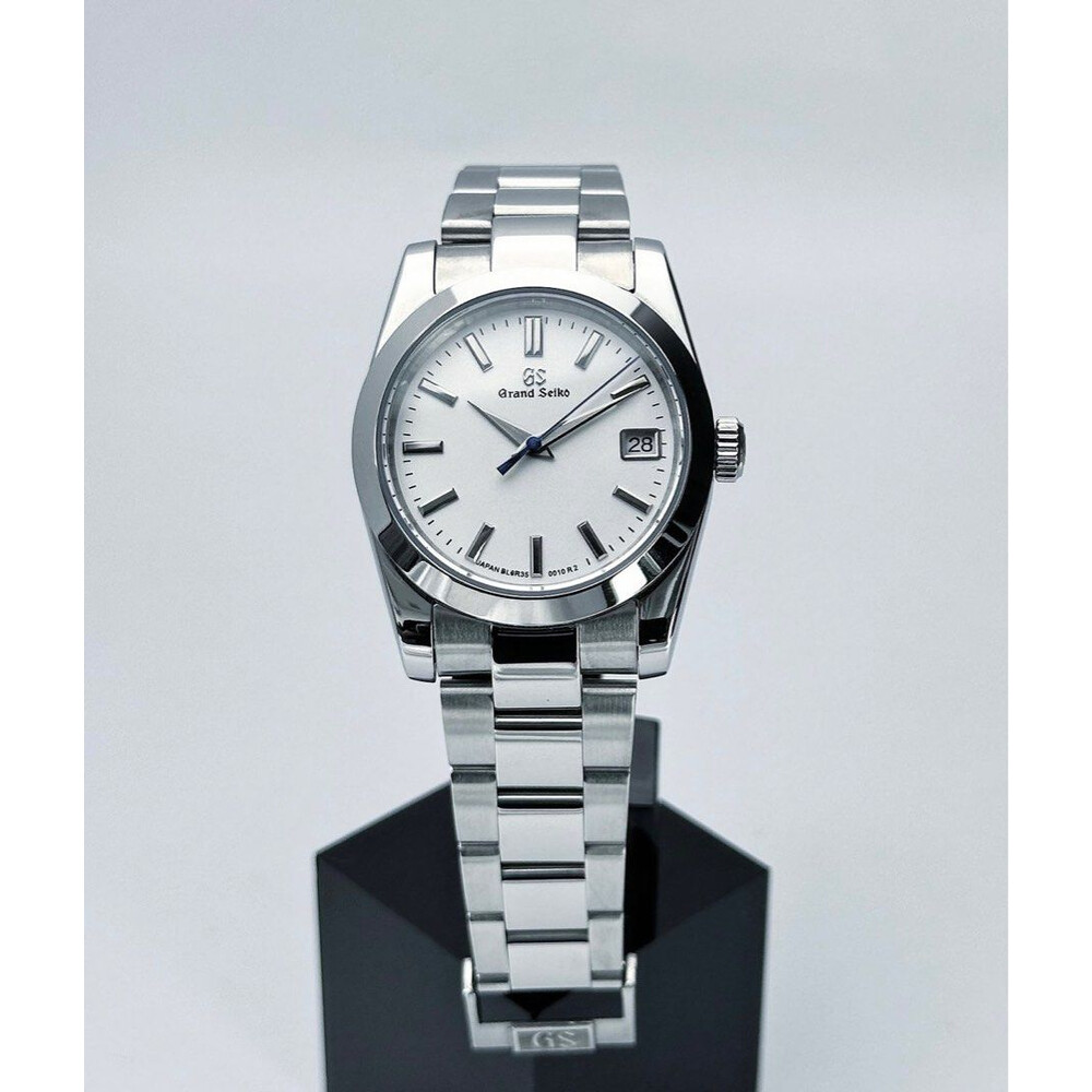 Custom Grand Seiko Mod • White GS Blue Seconds Crown Buckle Engrave • 36mm
